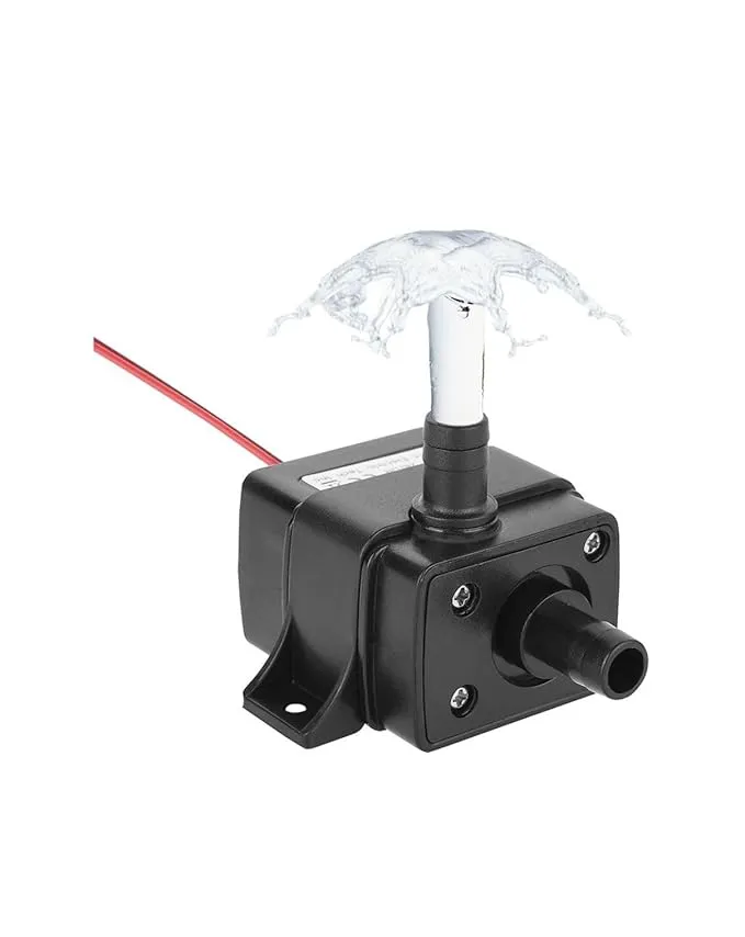 Brushless 12V DC Submersible Water Pump, Lift 3M, Flow 240L/H, 8mm Inlet/Outlet – Quiet Mini Pump for Aquarium, Fountain, Hydroponics, DIY Projects 4.8W